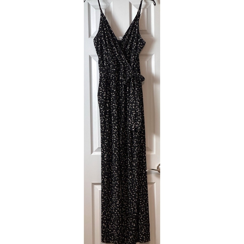 Kaileigh Women Black and Tan Jumpsuit(M) Spaghetti Straps Pockets